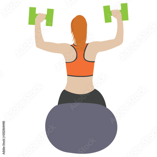 
Dumbbells exercise flat icon design, bicep muscles 
