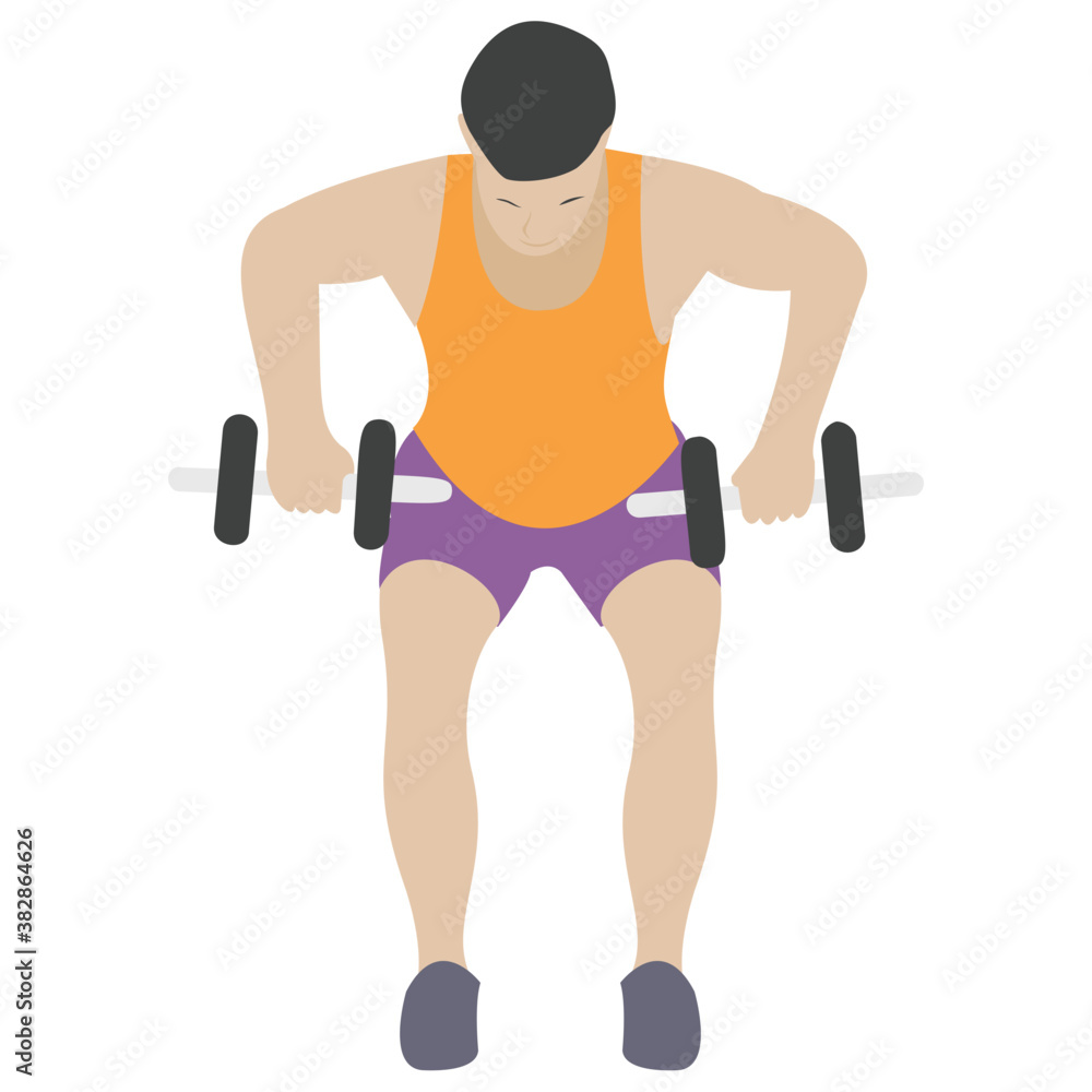Dumbbells exercise flat icon design, bicep muscles
Dumbbells exercise flat icon design, bicep muscles
