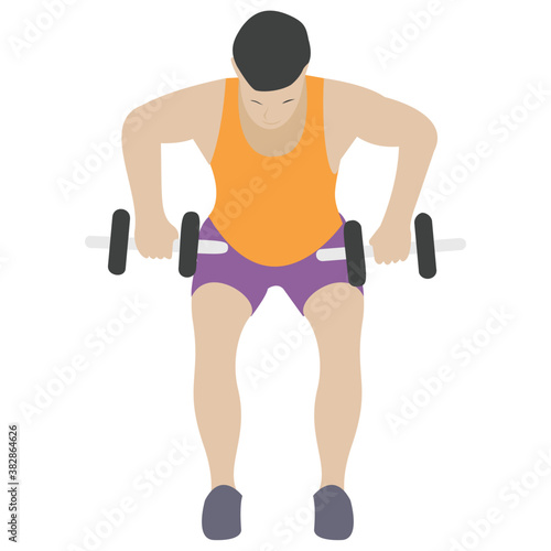 
Dumbbells exercise flat icon design, bicep muscles 
