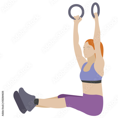 
Woman jumping, healthcare exercise 
