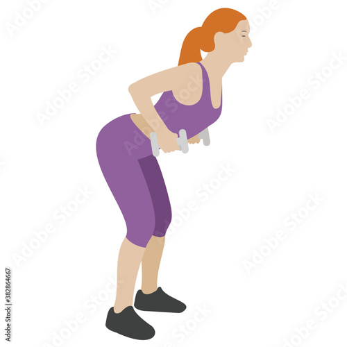 
Dumbbells exercise flat icon design, bicep muscles 
