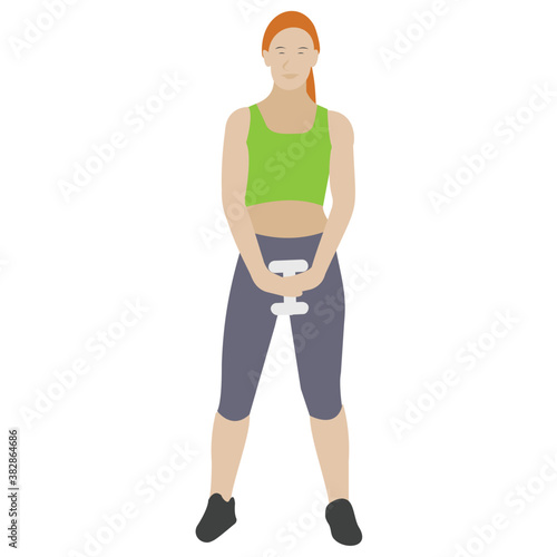 
Dumbbells exercise flat icon design, bicep muscles 
