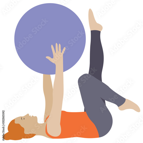 
Flat icon design of ball exercise 
