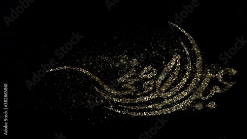 Eid Al Adha Mubarak in Arabic calligraphy text particles Decorations loop clip with alpha channel ready photo