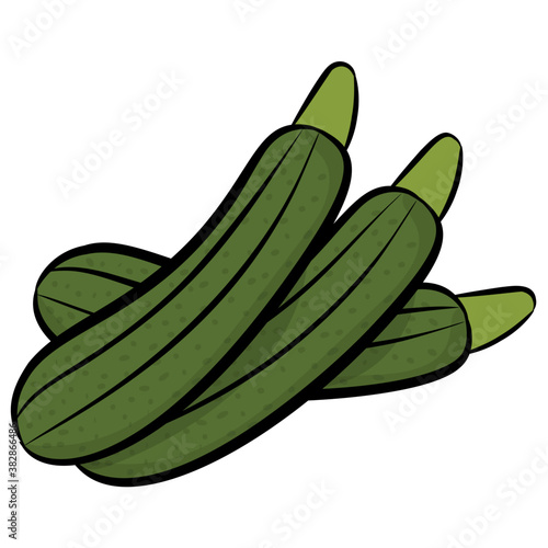 
Hand drawn icon design of a vegetable, bottle gourd

