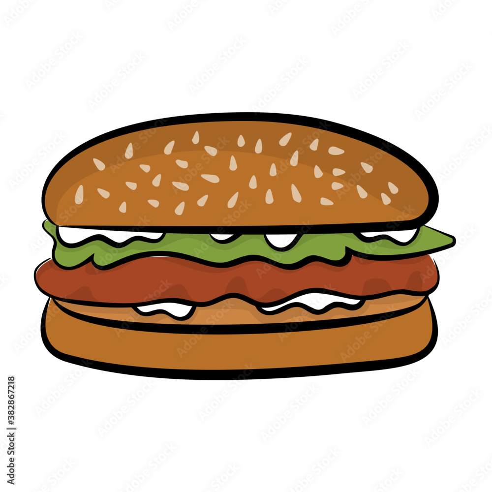 Fast food considered junk item, burger
Fast food considered junk item, burger