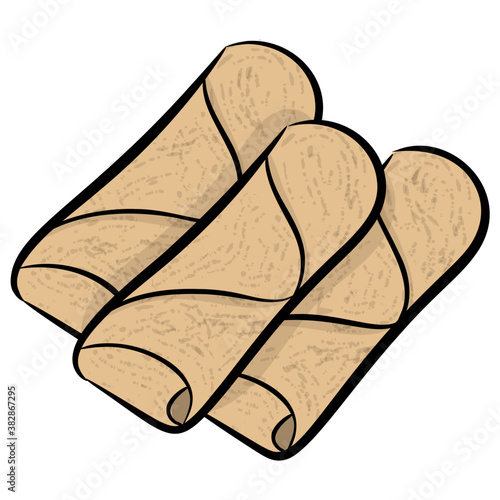 
Cheese filled wraps in a hand drawn icon design 
