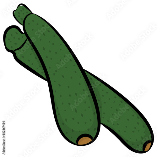 
Hand drawn icon design of a vegetable, bottle gourd
