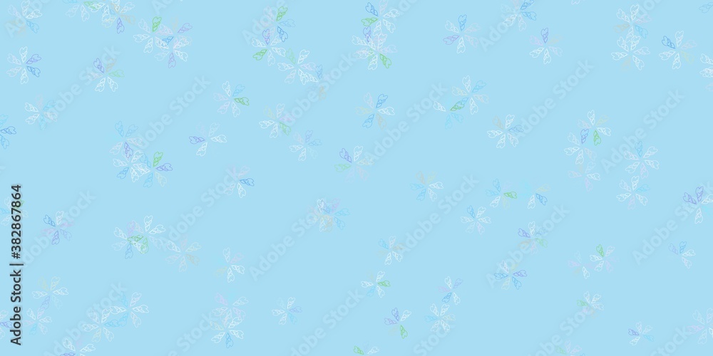 Light blue, red vector abstract artwork with leaves. Light blue, red vector abstract artwork with leaves.