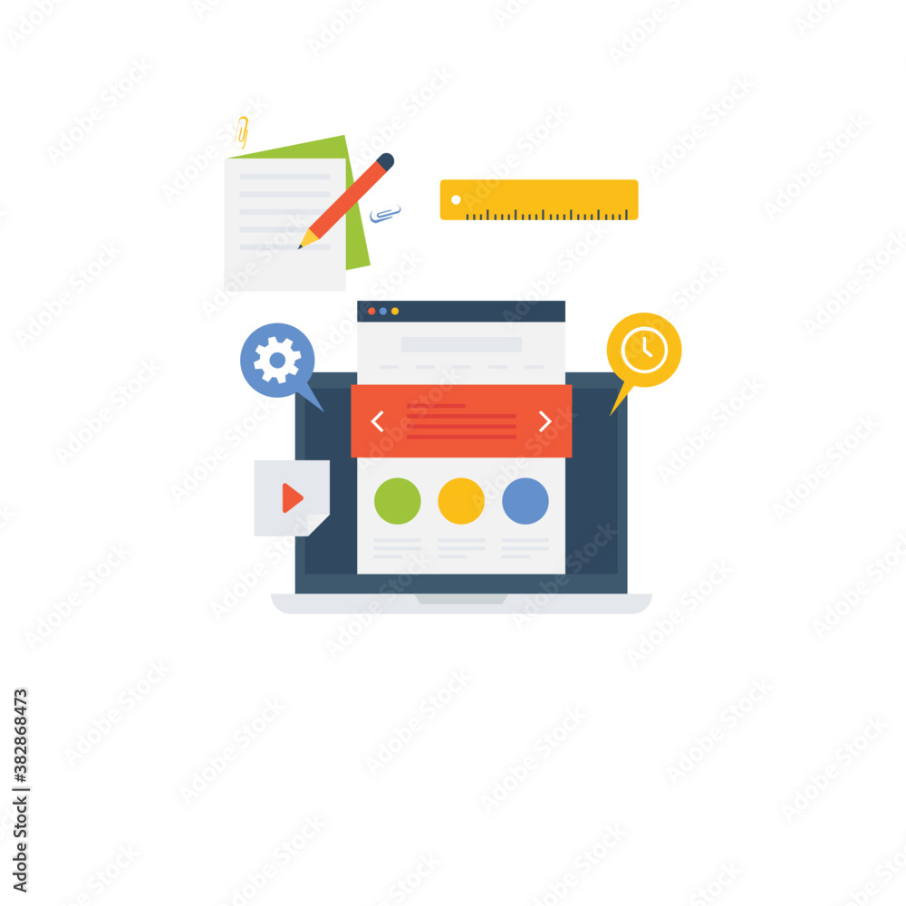 Web designing, software development illustration
Web designing, software development illustration