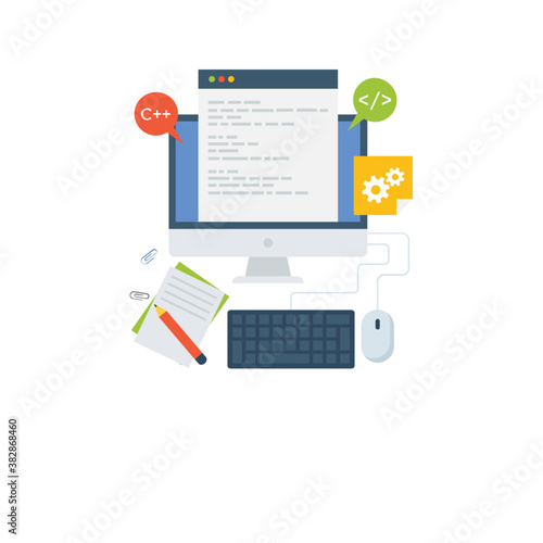 
Web page with coding, program coding illustration
