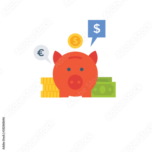 
Piggy bank deniting economy 

