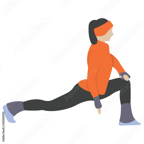 
Stretching exercise, drop down workout concept  
