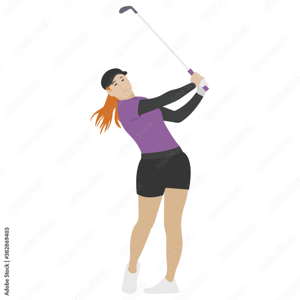 Female golf player flat icon
Female golf player flat icon