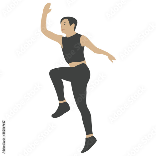  Girl doing dance moves flat icon 