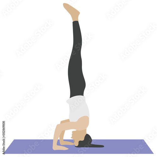 
Aerobics girl, flat icon 
