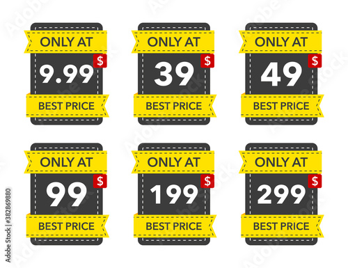 Flat sale only discount tag for promo design. Poster design. Vector illustration.