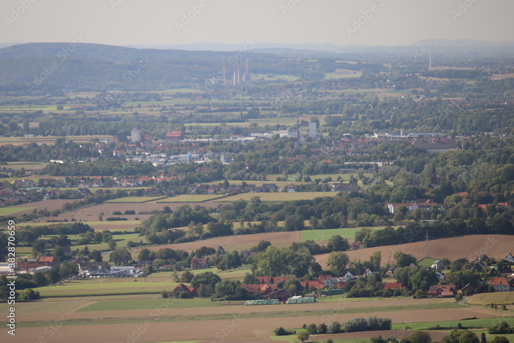 countryside with villages and industry in a panoramic sight countryside with villages and industry in a panoramic sight