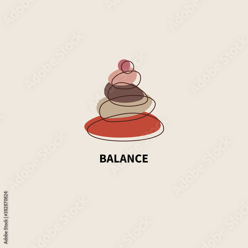 Balance and meditation simple icon with stones. Logo for spa or yoga studio
