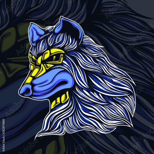 animal, colorful, artwork, art, head,face,neon,wolf,wolf head,wolf face