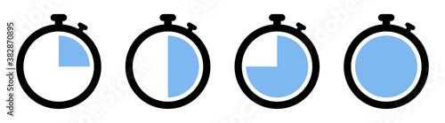 Set of timer, stopwatch, watch icon