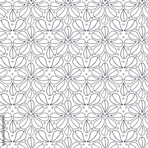 Leaves pattern design. Background for textile. Linear seamless pattern.