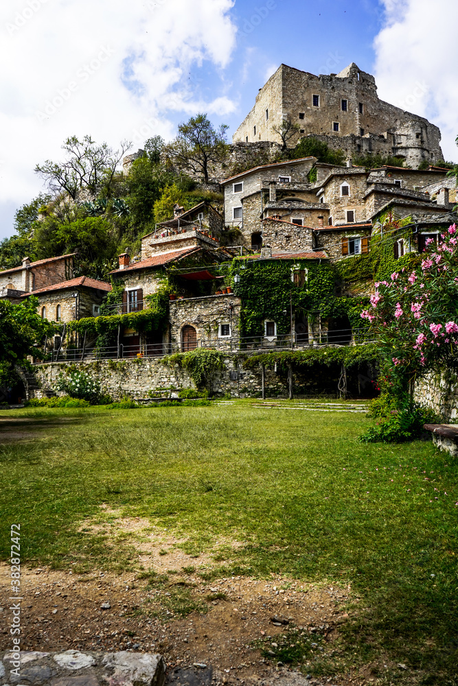 Castelvecchio di Rocca Barbena, Savona, Italy: view of the small old town