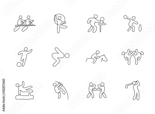sport doodles isolated on white. sport icon set for web design, user interface, mobile apps and print