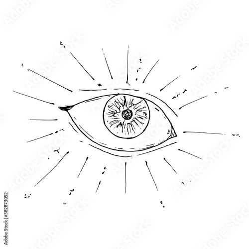 Providence eye. Occult element. Isolated. Vector illustration.
