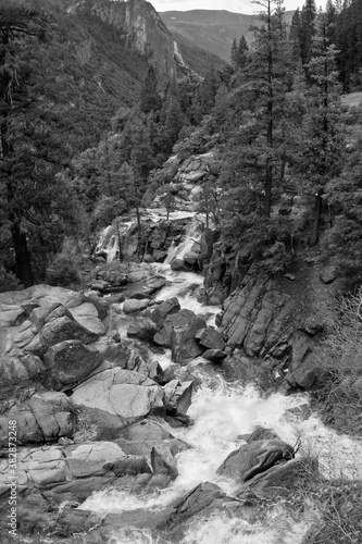 The Cascades at The Confluence of Cascade and Tamarack Creeks, Along Big Oak Flat Road, Yosemite National Park, California, USA