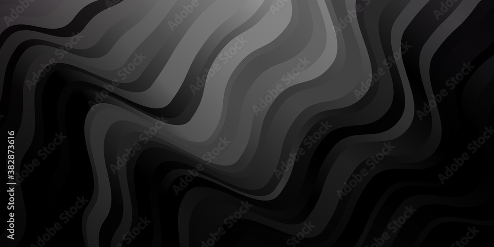 Obraz premium Dark Gray vector background with bent lines. Colorful illustration in circular style with lines. Pattern for ads, commercials.