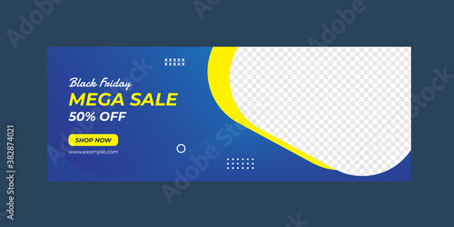 Black friday facebook cover web banner template