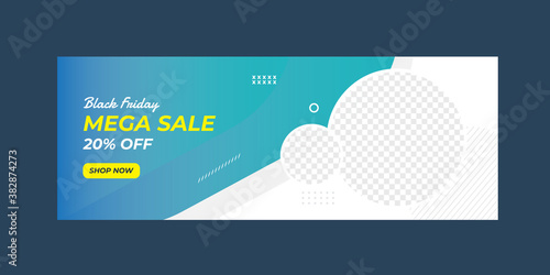 Black friday facebook cover web banner template