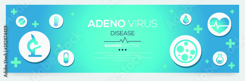 Creative (Adenovirus) disease Banner Word with Icons ,Vector illustration.