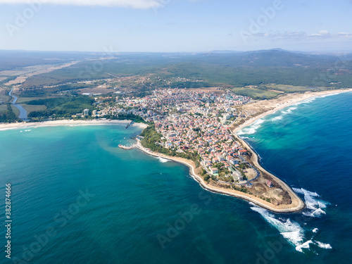 Aerial view of town of Primorsko, Bulgaria