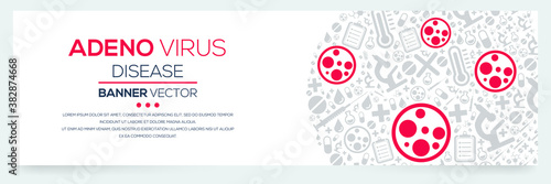 Creative (Adenovirus) disease Banner Word with Icons ,Vector illustration.