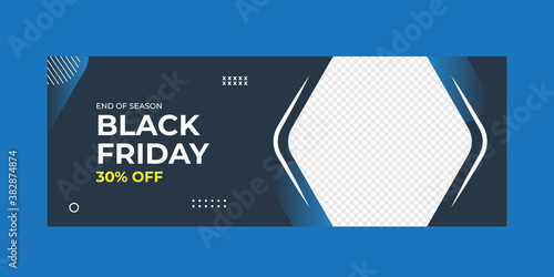 Black friday facebook cover web banner template