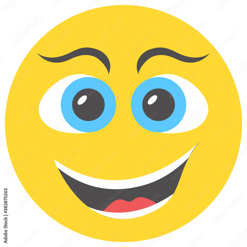 
flat smiley design to express emotions
