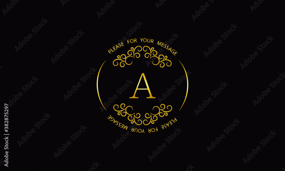 Naklejka premium Graceful monogram design template. Elegant logo with A sign for royalty, business card, boutique, hotel, heraldic, jewelry.