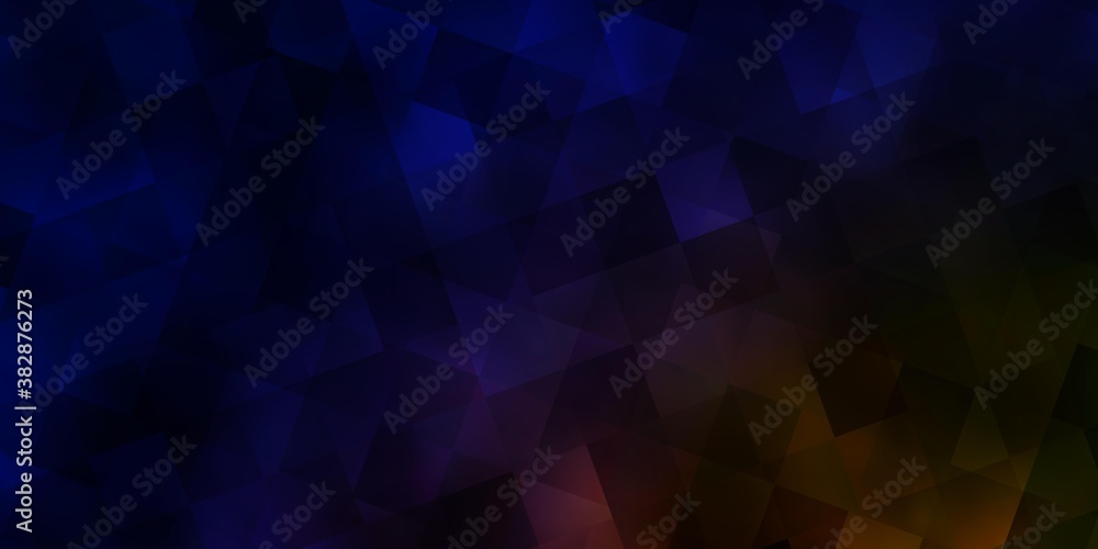 Obraz premium Dark Blue, Yellow vector texture with poly style with cubes.
