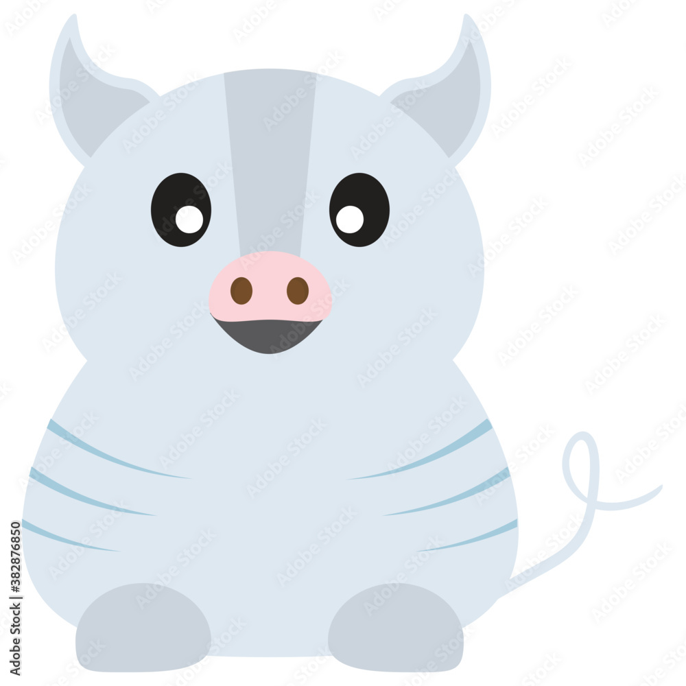 Fototapeta premium A funny fat pig icon 