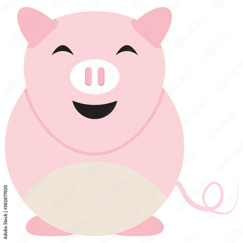 
A funny fat pig icon
