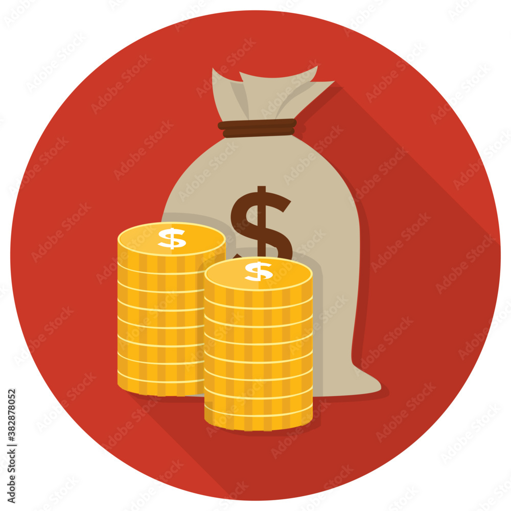 
A dollar bag filled with money 
