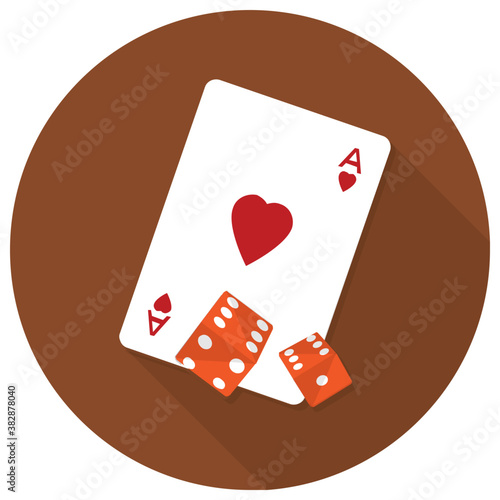 
Spade and chip depicting casino gambling 
