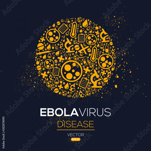 Creative (Ebola Virus) disease Banner Word with Icons ,Vector illustration.