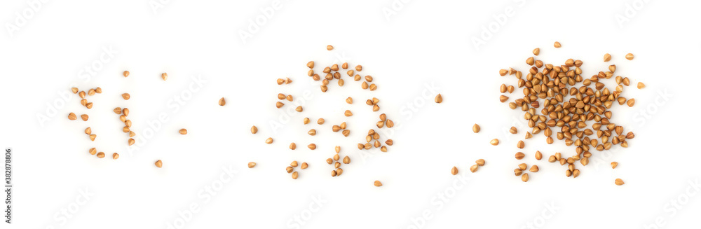 Dry Raw Buckwheat Grains Isolated on White Background Dry Raw Buckwheat Grains Isolated on White Background