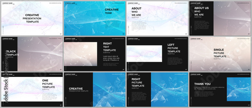 Presentation design vector templates, multipurpose template for presentation slide, flyer, brochure cover, infographic report presentation. Wave flow background for science or medical concept design.