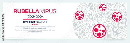 Creative (Rubella Virus) disease Banner Word with Icons ,Vector illustration.
