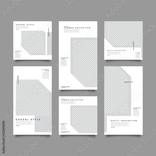 Trendy editable template for social network stories and posts, vector illustration. Design backgrounds for social media