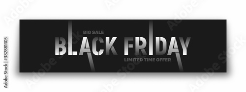 Black Friday Sale 3D Vector Banner Modern Split Typographic Design Template Isolated On White Background. Sales, Promotion, Limited And Seasonal Offers Illustration. Special Offer Vector Background photo